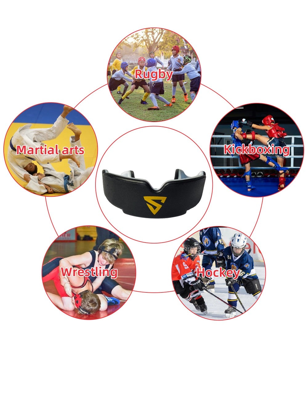 SPORTECTION™ Youth Mouth Guard with Case — Custom Fit for Young Athletes