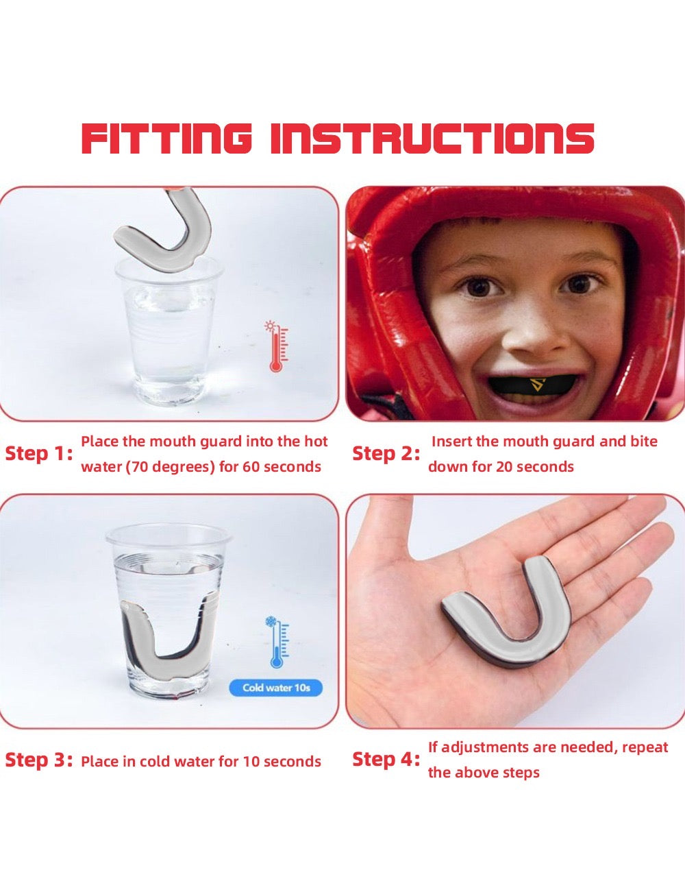 SPORTECTION™ Youth Mouth Guard with Case — Custom Fit for Young Athletes